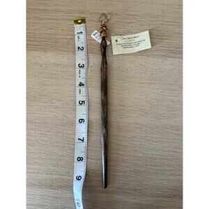 Clear Quartz Wand Wooden Handle Crystal Healing Clarity Wand, Spiritual Tool